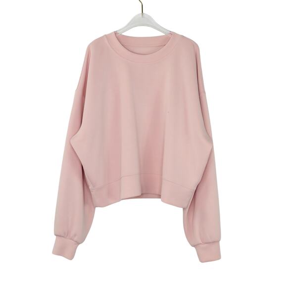 Lululemon Perfectly Oversized Cropped Crew Softstreme Pink Mist Sweatshirt 8 - Picture 7 of 9